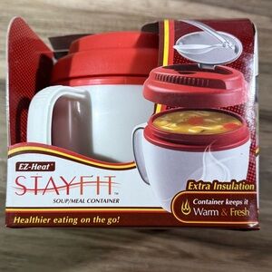 EZ Heat StayFit Cool Gear Microwave Safe Covered Soup Bowl 16 oz New In Box